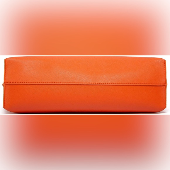 ORANGE SOFT FAUX LEATHER TOTE SHOULDER BAG - Picture 4 of 4